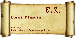 Borsi Klaudia névjegykártya