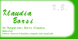 klaudia borsi business card